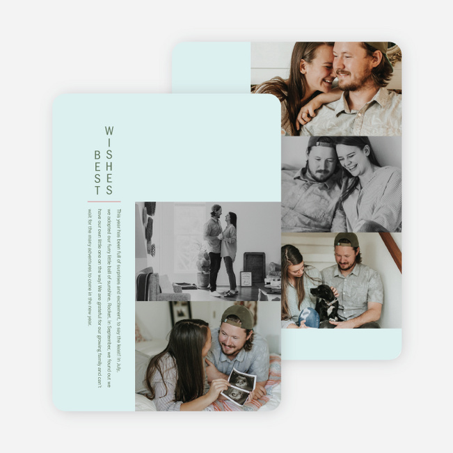 Uplifting Message Multi Photo Holiday Cards - Blue