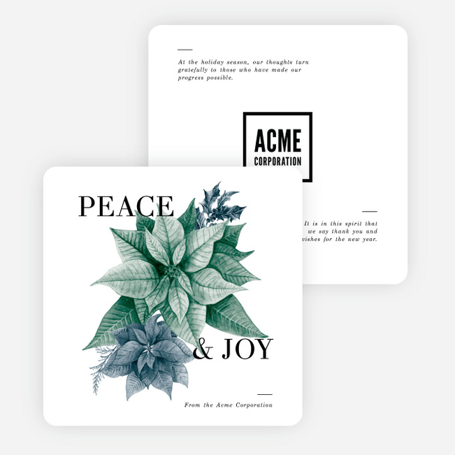 Detailed Poinsettia Business and Corporate Holiday Cards - Multi