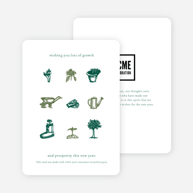 Hopeful Garden Business and Corporate Holiday Cards - Green