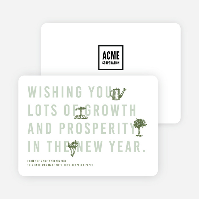 Prosperity Plants Business and Corporate Holiday Cards - Green