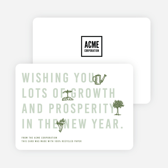 Prosperity Plants Business and Corporate Holiday Cards - Green