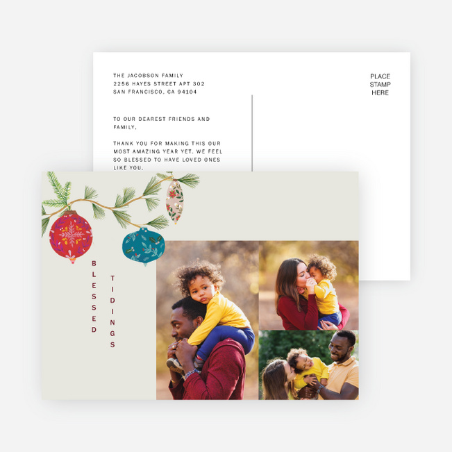 Dangling Ornaments Christmas Cards - Multi
