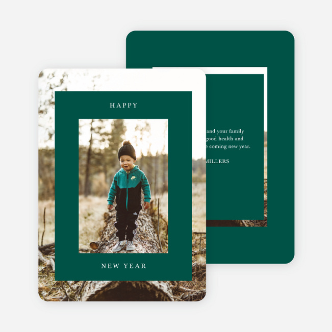 Framed Perfection New Year Cards and Invitations - Green
