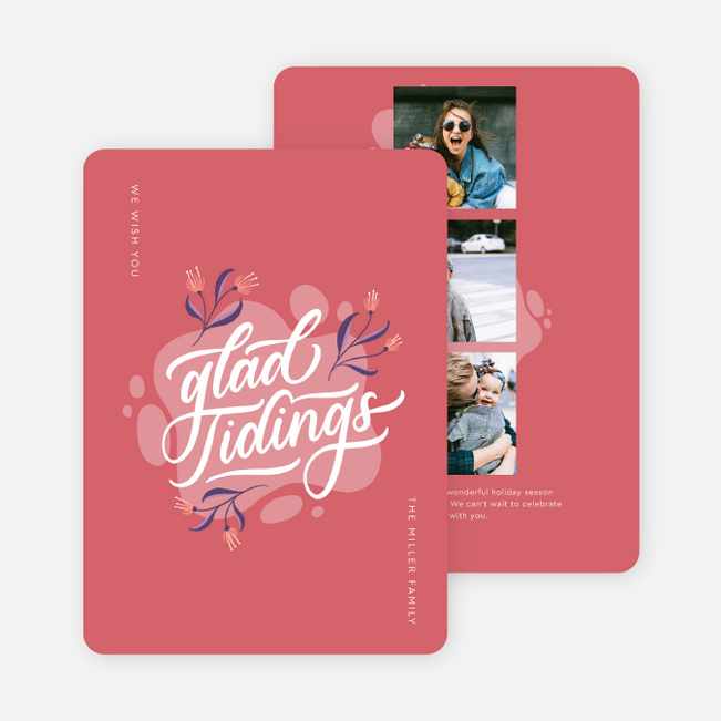 Really Glad Tidings Multi Photo Holiday Cards - Red