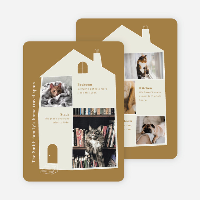 Home Travels Multi Photo Holiday Cards - Yellow