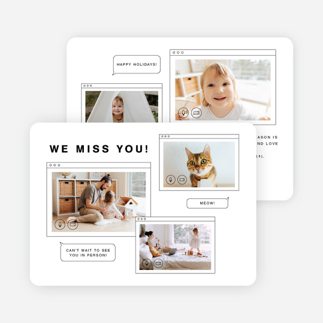 Video Windows Multi Photo Holiday Cards - White