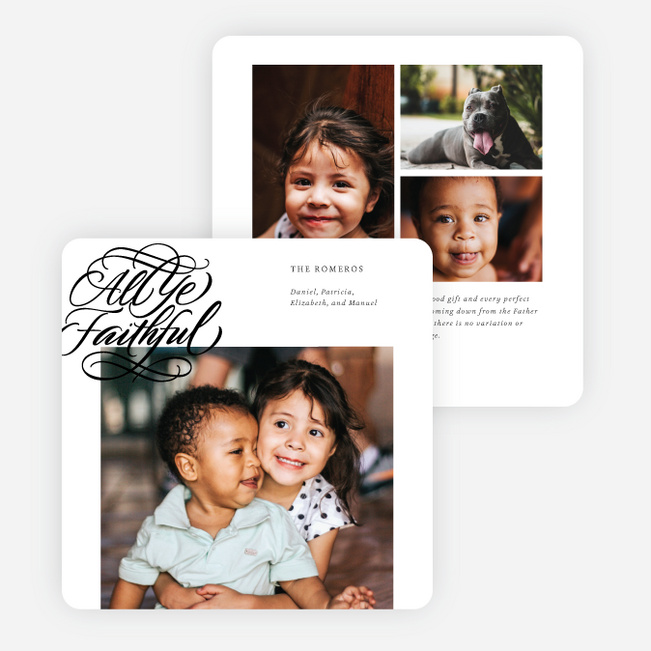 All Ye Faithful Christmas Cards - White