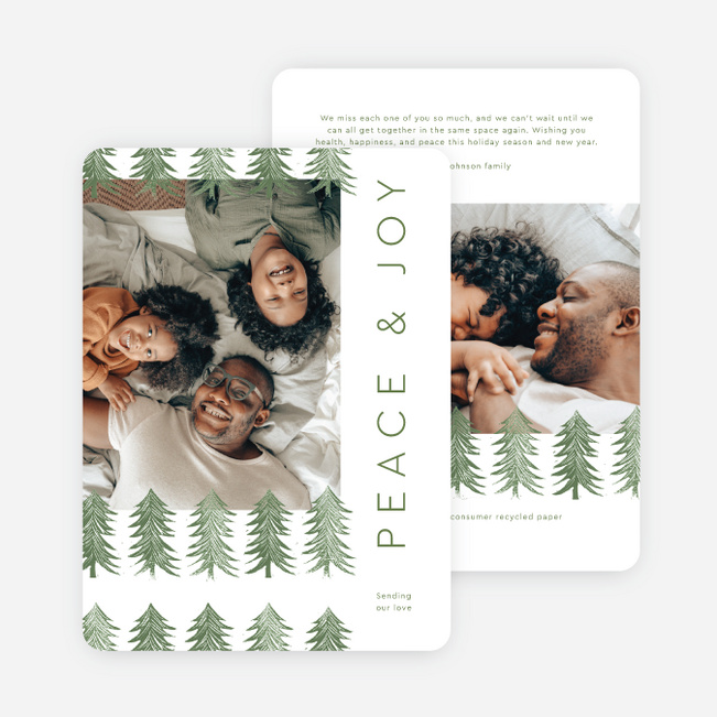 Joyful Trees Multi Photo Holiday Cards - Green