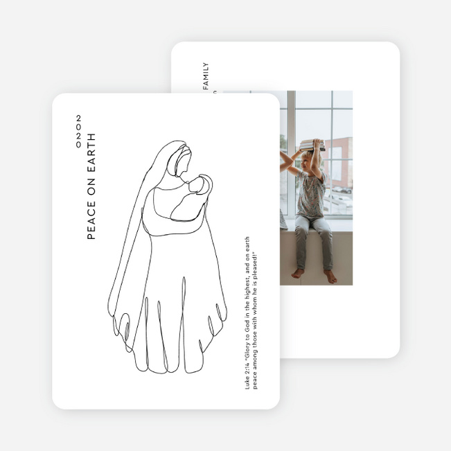 Mary and Child Christmas Cards - White