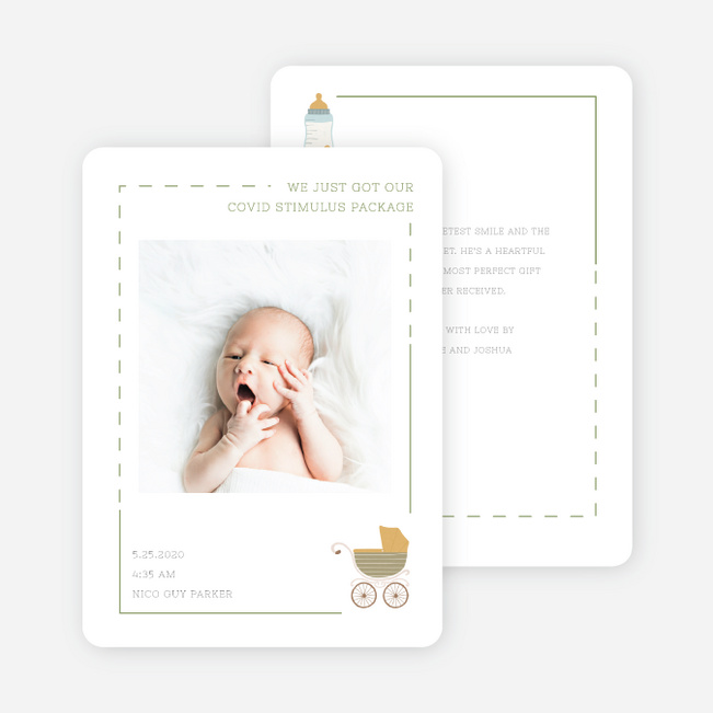 Shelter in Place Baby Announcements - Green