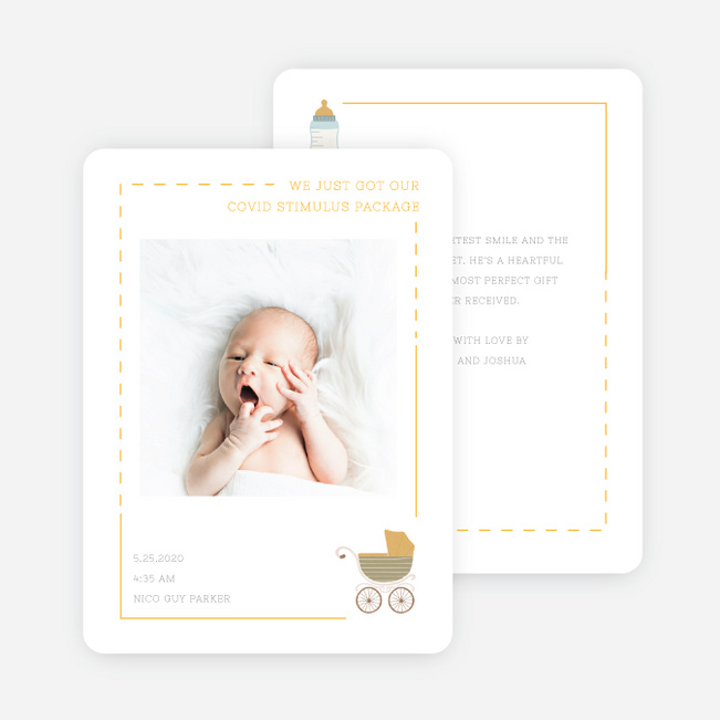 Shelter in Place Baby Announcements - Yellow