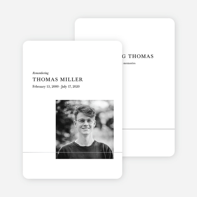 Foil Delicate Line Celebration of Life Invitations - Gray