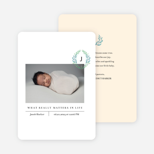 Wild Monogram Birth Announcements - Yellow