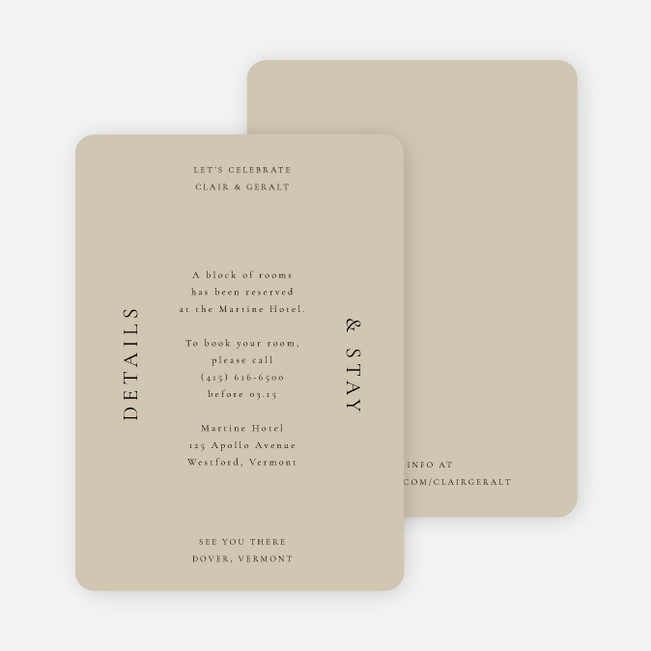 Beautiful Moment Wedding Information Cards - Brown