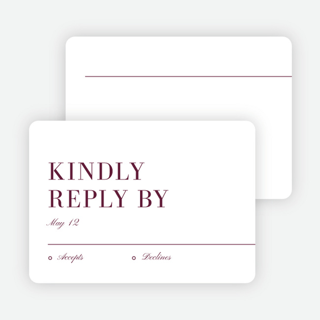 Eloquent Print Wedding Response Cards - Red