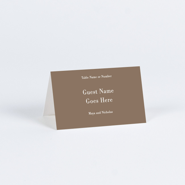 Profound Moment Wedding Name Cards & Place Cards - Brown