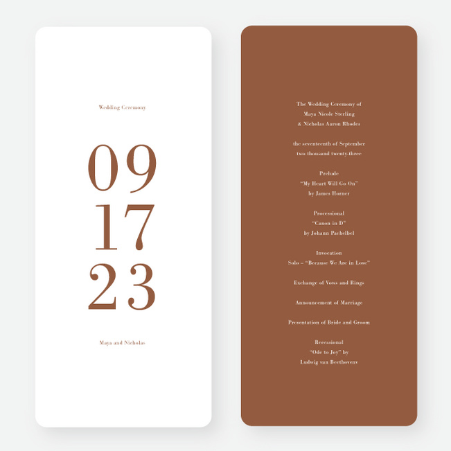 Profound Moment Wedding Programs - Orange