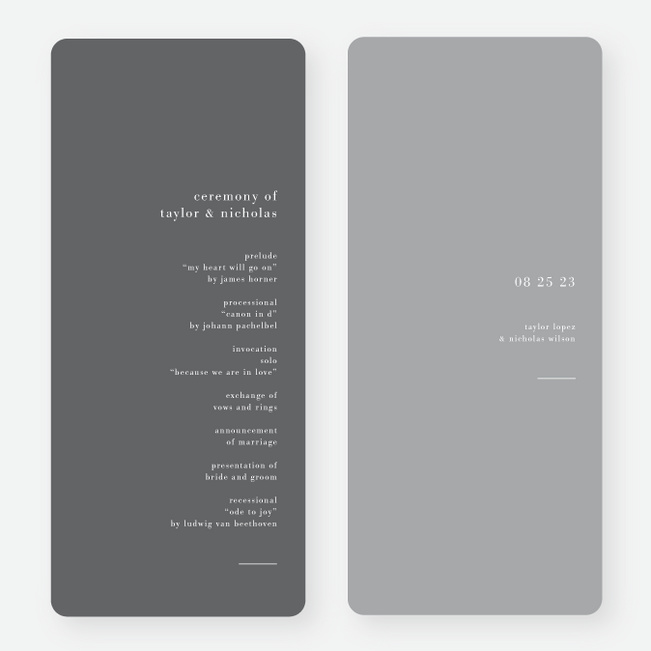 Tightly Knit Wedding Programs - Gray