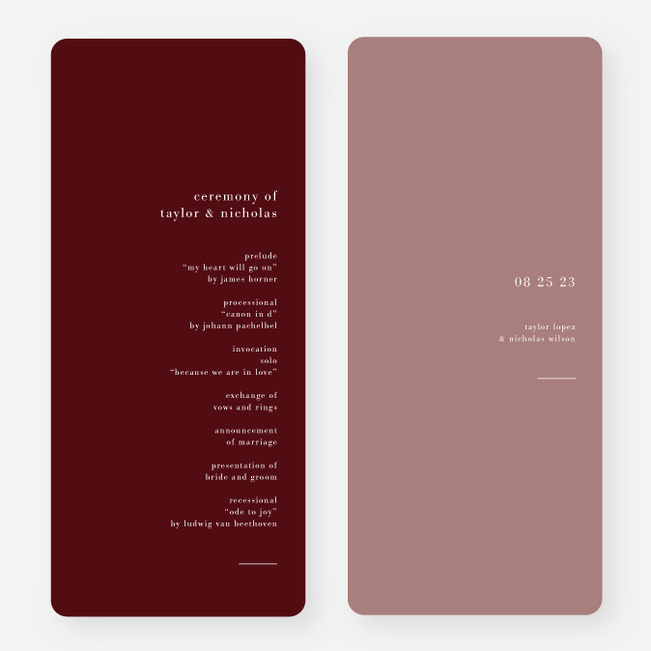 Tightly Knit Wedding Programs - Red