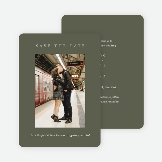 Top of Mind Save the Date Cards - Green