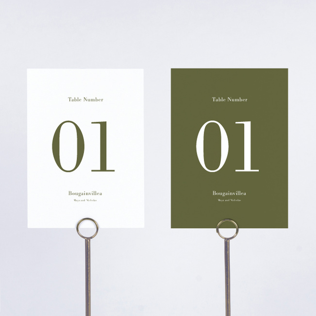 Profound Moment Wedding Table Cards - Green