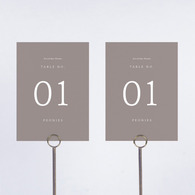 Top of Mind Wedding Table Cards - Beige
