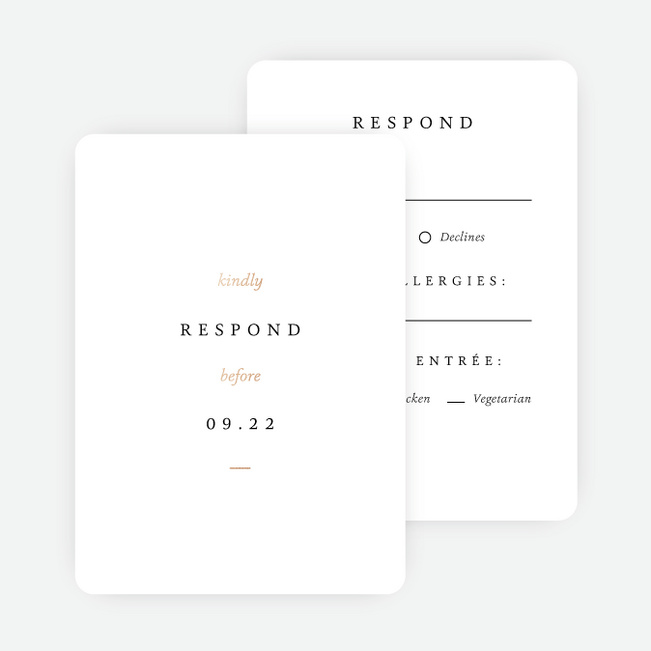 Foil Accents Wedding Response Cards - Pink