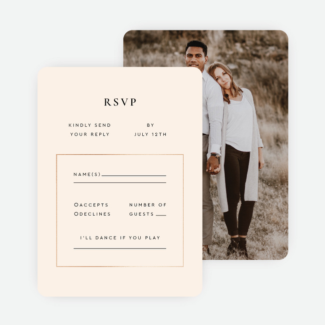 Foil Ever After Wedding Response Cards - Pink