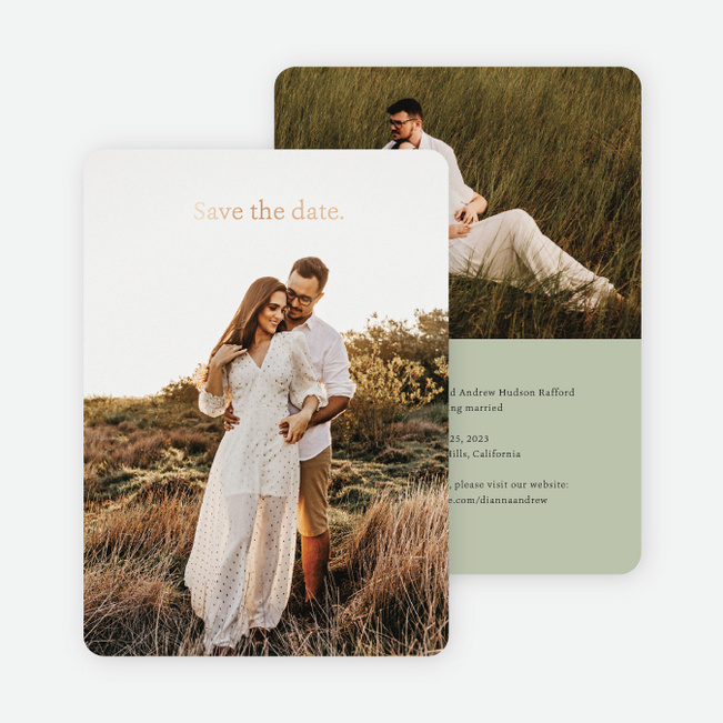 Foil Gracious Type Save the Date Cards - Pink