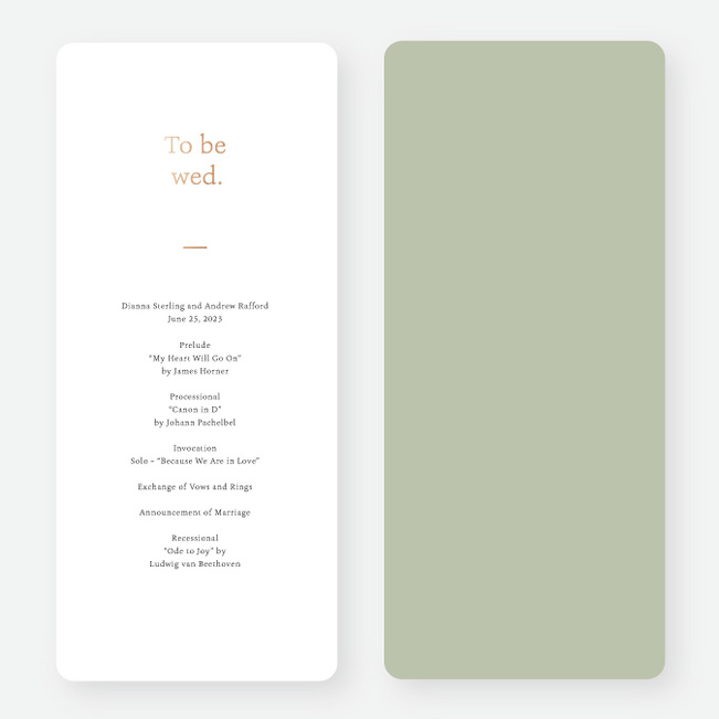 Foil Gracious Type Wedding Programs - Pink