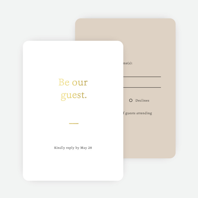 Foil Gracious Type Wedding Response Cards - Yellow