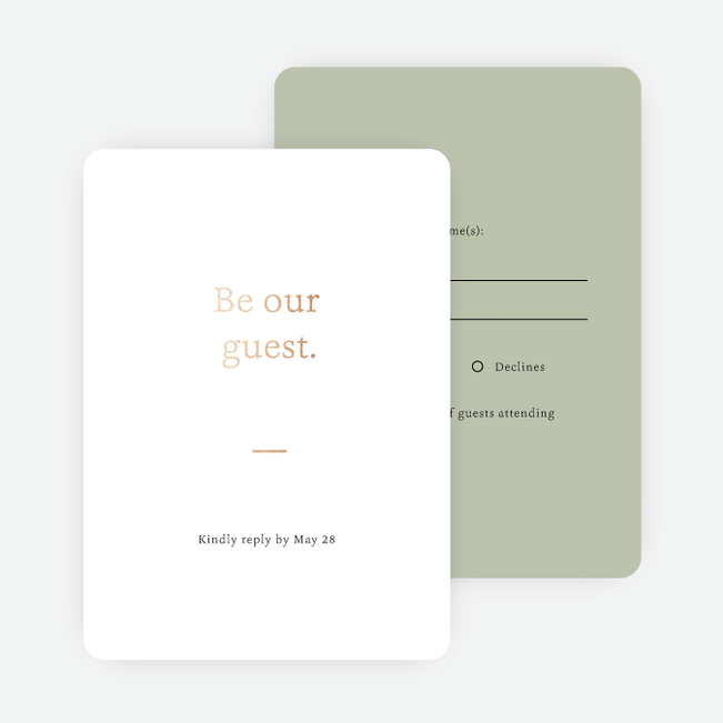 Foil Gracious Type Wedding Response Cards - Pink