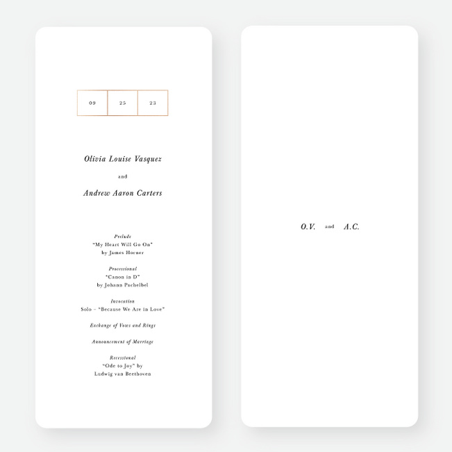 Foil Ideals Wedding Programs - Pink