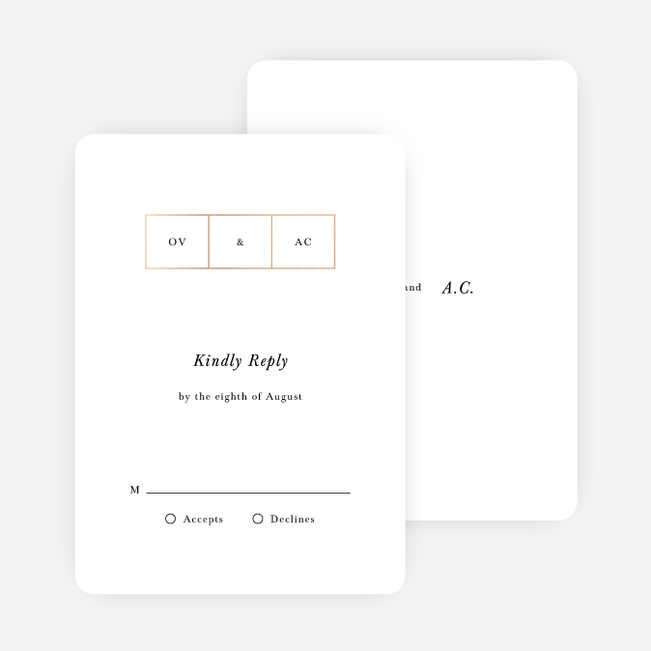 Foil Ideals Wedding Response Cards - Pink