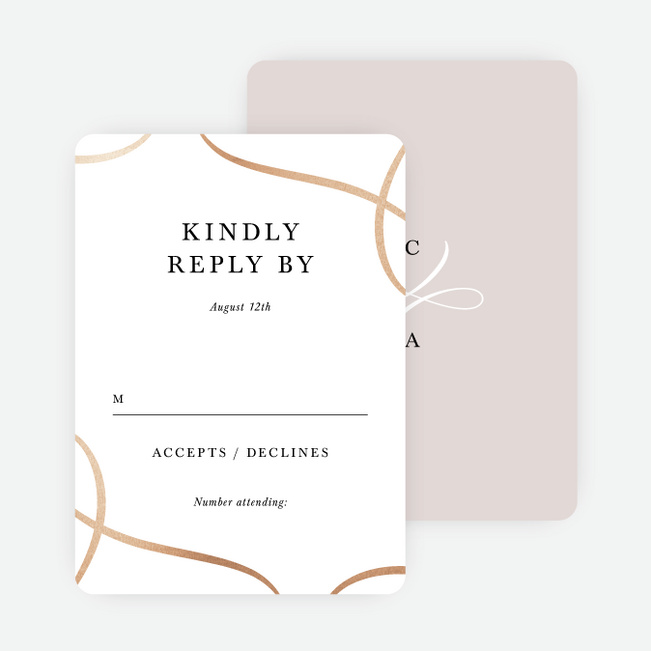 Foil Lovely Flourish Wedding Response Cards - Pink