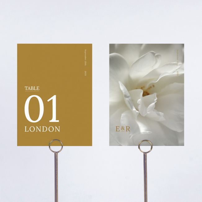 Short and Sweet Wedding Table Cards - Yellow