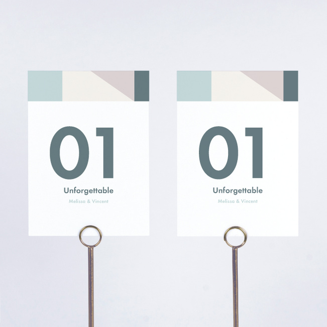 Taking Shape Wedding Table Cards - Blue