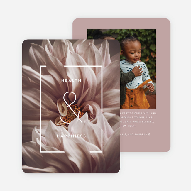 Beautiful Prosperity Christmas Photo Cards & Holiday Photo Cards - Pink