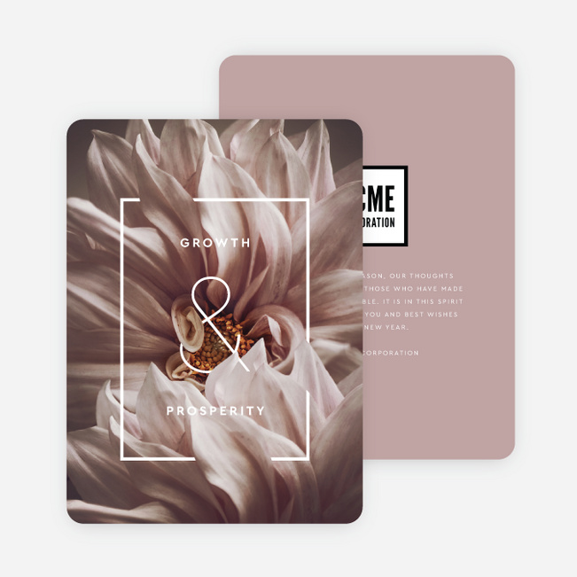 Beautiful Prosperity Corporate Holiday Cards & Corporate Christmas Cards - Pink
