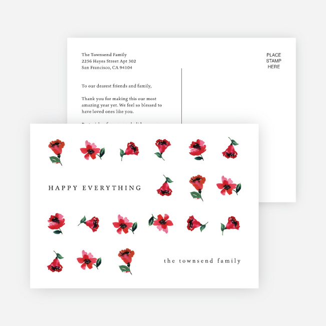 Flower Gathering Holiday Cards and Invitations - White