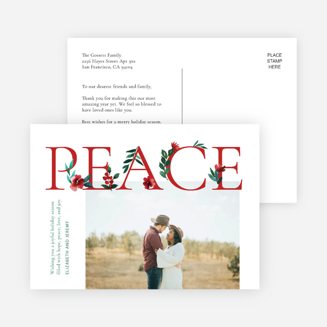 Peaceful Nature Holiday Cards and Invitations - Red