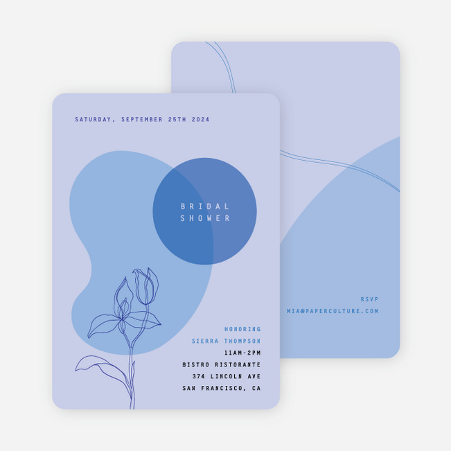 Flower Wave Bridal Shower Invitations - Blue