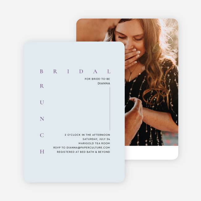 Square Wordplay Bridal Shower Invitations - Blue