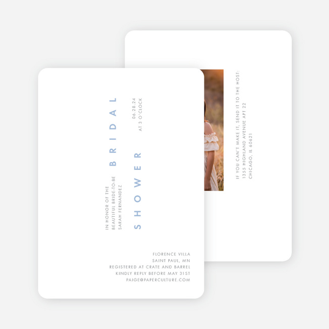 Verticality Bridal Shower Invitations - Blue