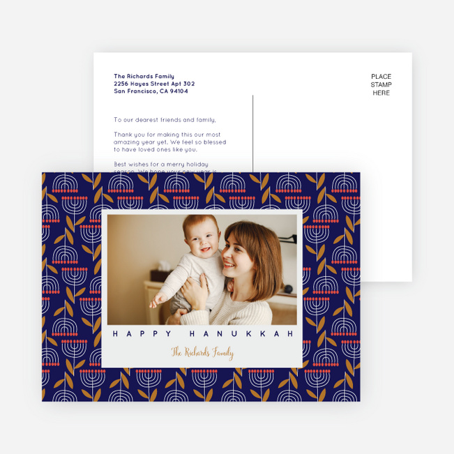 Botanical Lights Hanukkah Cards - Multi