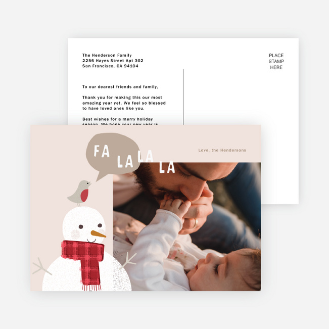 Friendly Snowman Holiday Cards and Invitations - Beige