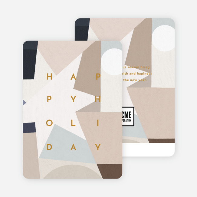 Abstract Stars Corporate Holiday Cards & Corporate Christmas Cards - Beige