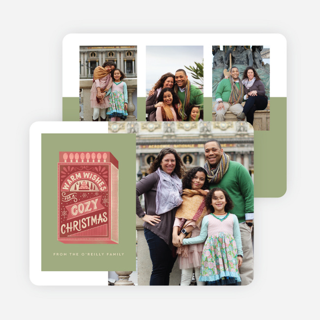 Toasty Matches Holiday Cards and Invitations - Green