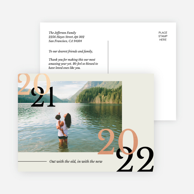 Foil New Outlook New Year Cards and Invitations - Pink