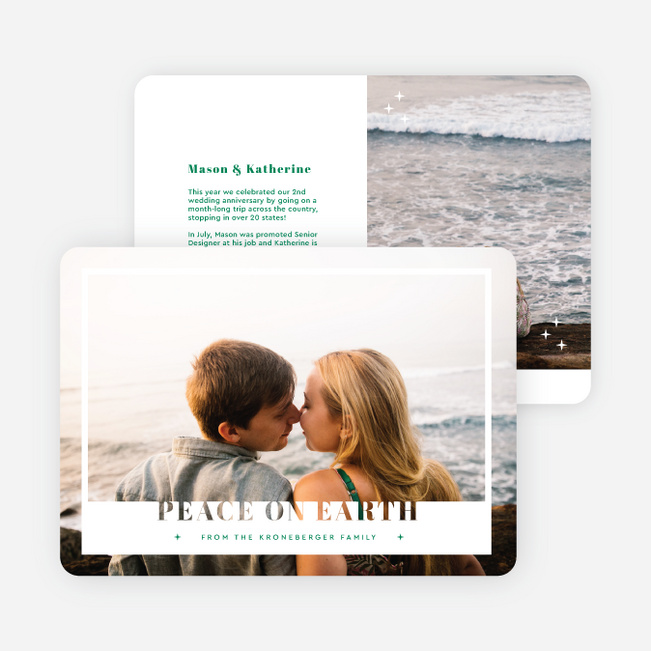 Peace Snapshot Christmas Cards - Green